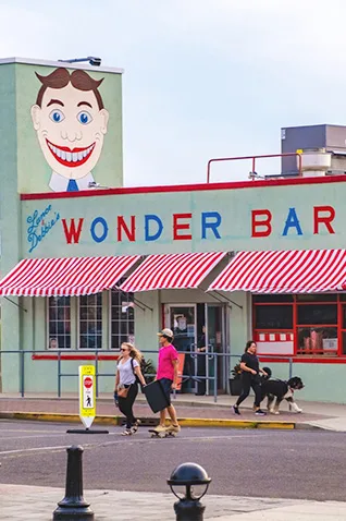 Things to see in Asbury Park NJ: Wonder Bar building with TIllie mural