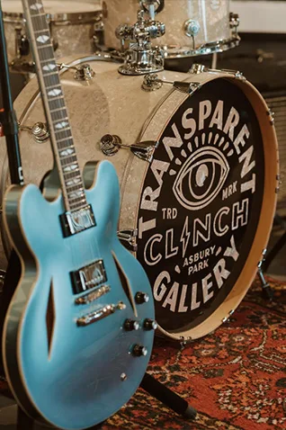 Things to do in Asbury Park NJ: Clinch Gallery guitar and drums